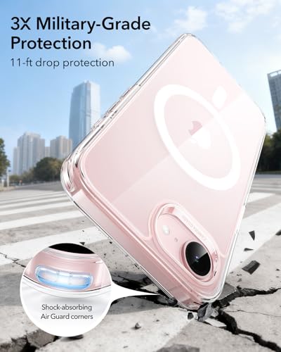 Image of ESR for iPhone 17e / iPhone 16e Case, Compatible with MagSafe, Shockproof Military-Grade Protection, TPU, Magnetic Case, Classic Hybrid Case (HaloLock), Clear