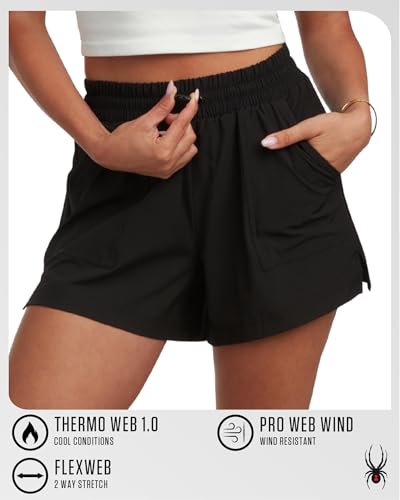 Spyder Womens Athletic Shorts - Stretch Woven Running Shorts for Women with Underwear Liner & Elastic Waist for Gym Wear3