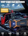 VTOMAN V10 3500A Jump Starter, Portable Car Starter (9.5L Gas/7.5L Diesel Engine) 12V Lithium Jump Box, Auto Battery Booster Power Pack