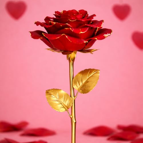Red Artificial Rose Flower with Premium Gift Box - Valentine's Da...