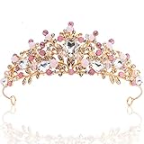 Kristall krone mit Strass gold Prinzessin Tiara Diademe für Damen oder Mädchen Geburtstag Party Braut Hochzeit Proms Festzüge Valentinstag Fotografie