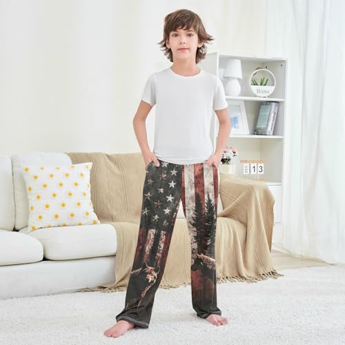 Pajama Pants American Flag Wolf Stripes Long Sleep Pants Lounge Bottoms4