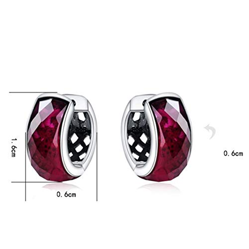 Pendientes de plata 925 con rubí retro de MIYUAN elegantes 6