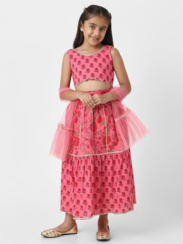 Image of Nautinati Girls Lehenga Choli Set