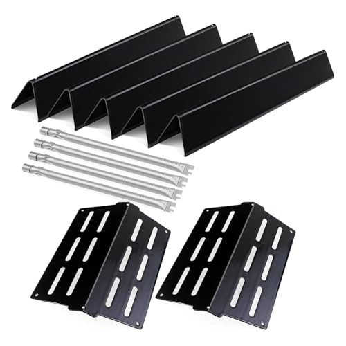 UEAKPIC Weber Grill Parts Replacement Kit, for Genesis 300 Series (E310/E320/E330/EP/CEP/S), Rust Resistant, 5 Porcelain-Enameled Flavorizer Bars & 2 Heat Deflectors, 4-Burner Stainless Steel Tubes by UEAKPIC - Used condition - US$29.99