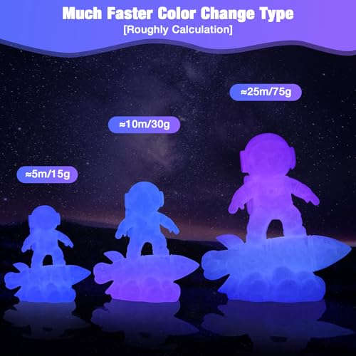 Image of Rainbow PLA Glow in The Dark Filament 1kg(2.2lbs), (Purple,Rose Red,Blue) Fast Color Change Luminous, Multicolor UV Light 3D Printer Filament 1.75mm for FDM 3D Printers & Pens