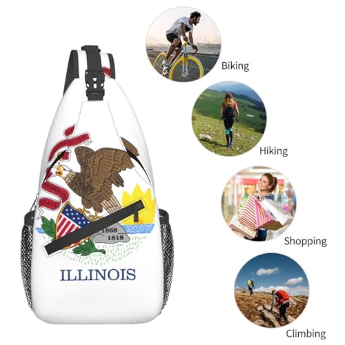 Mochila unisex de alta capacidad con diseño Illinois miniatura 6