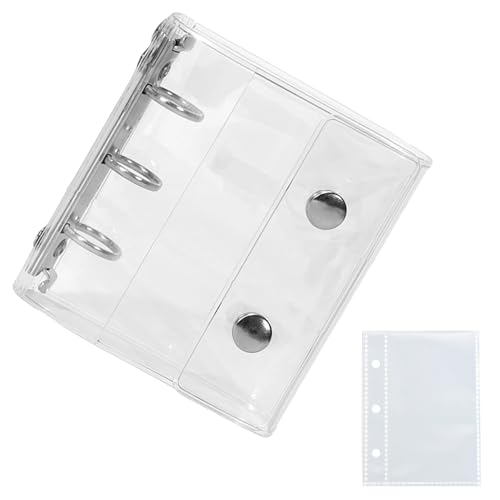 シール帳 透明 バインダー はがせる A8 3穴 PPリフィル10枚付き 女の子 クリアバインダー シール収納 推し活グッズ 持ち運び便利 耐久性PVC素材のサムネイル