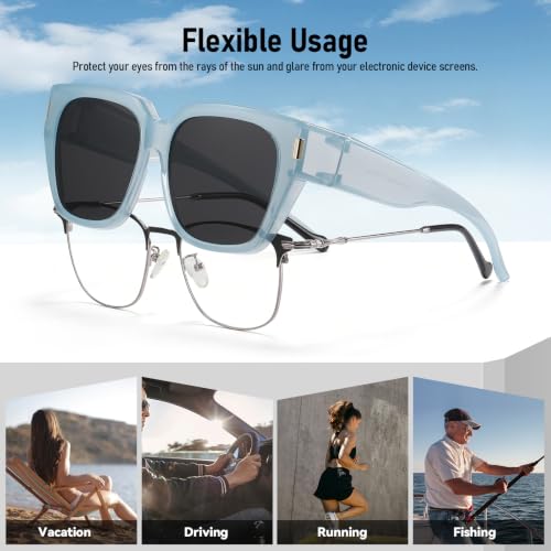 Image of HAOLOTA Polarized Fit Over Glasses Sunglasses for Women UV Protection