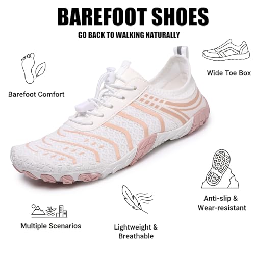 Image of Hike Barefoot Shoes Womens Men,Unisex Barefoot Water Shoes Breathable, Anti-Slip Hiking Footwear for Athletic Wide Toe Shoe Footwear for Hiking, Walking, Running, Yoga, and Water Sports