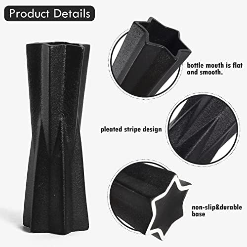 devesanter Ceramic vase 2 Set Black and White Flower Vases for Modern Home Décor,Vaser Minimalist Nordic Boho Ins Style for Bedroom,Kitchen,Living Room,Office and Wedding(H8.27''*W2.17'')