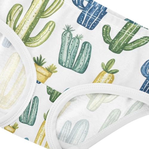 ZZKKO Blue Green Cacti Girls Underwear Toddler Panties for Girls Comfort Brief Size 2-8T3