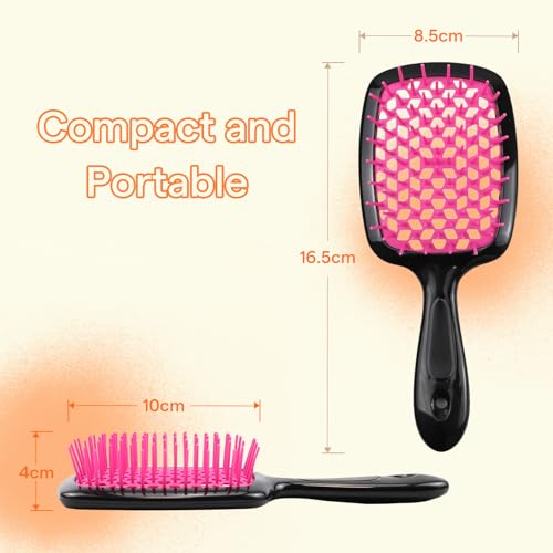 Image of Full Shine Hairbrush for Detangler, Untangle Knots and Keep Hair Smooth | Soft Silicone Gentle on Dry and Wet, Suitable for All Hair Types, Lightweight Design for Home and Travel Use