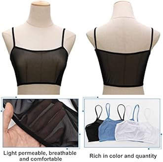 Toulite 6 Pcs Summer Women Mini Tanning Bikini Sheer Tank Tops See Through Stretch Crop Top Sleeveless Mesh for Beach