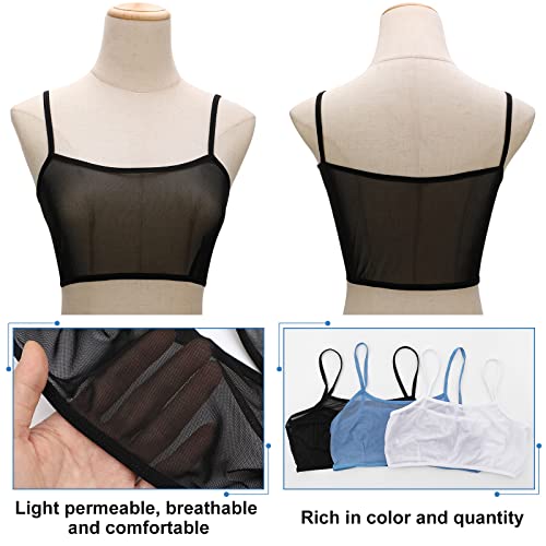 Toulite 6 Pcs Summer Women Mini Tanning Bikini Sheer Tank Tops See Through Stretch Crop Top Sleeveless Mesh for Beach