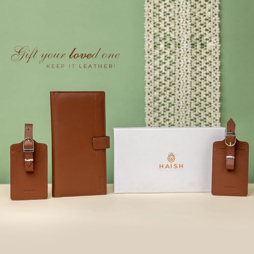 Image of Multi Passport Holder /Cover for Men and Women - Genuine Leather Travel Organizer with RFID Protection - Multiple Cards & Passport Holder for Trips Boarding Pass - Formal TAN with TAG