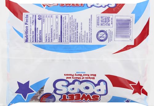 Patriotic USA Flag Charms Sweet Pops, 9 oz. Bag,Red, White and Blue,15 Count (Pack of 2) image 5