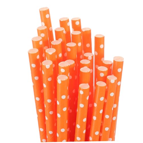 Pitillos de papel para beber, 100 unidades, naranja y rayas miniatura 7