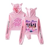 K pop D-Demon H-Hunter Pullover Damen Mädchen H-Huntrix Saja Jungen Y2k Kostüm Vintage H-Huntrix Outfits Langarm Derpy Tiger Kapuzenpullover Cropped Sweatshirt Hip Hop Hoodie Streetwear Adults,Teens