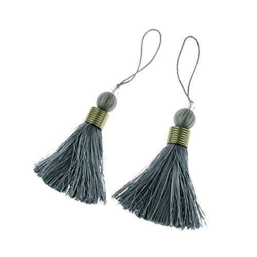 Baoblaze 2x franjas acabamento simples artesanato cortina de costura ferramenta pingente de borla de