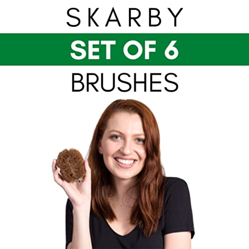 Pack Of 6 Tawashi Vegetable Brushes - Natural Coconut Fiber Scrubber, Japanese Design, Ideal For Fruits, Veggies, Cast Iron Cleaning And Household Use With Wire Hanging Loop By Skarby #TOP6