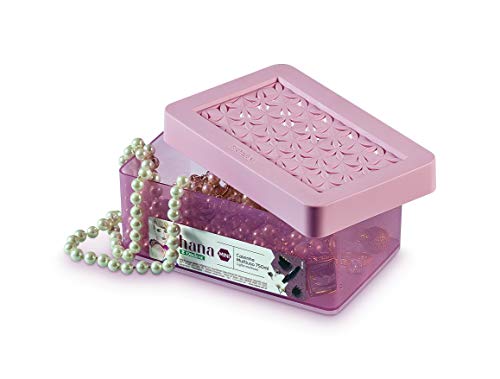 Caixinha Multiuso de 750ml com Tampa, Cor Rosa, Linha Hana, Ordene