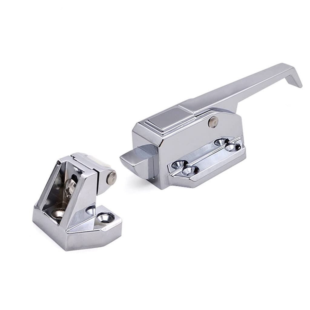 Sdgcfgjw Chrome Freezer Handle, Walk-In Cooler Door Handle Squeeze The Alloy Industrial Lock Freezer Oven Test Box(Low Seat)