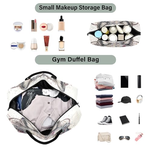 CEBUGI Wolf Dreamcatcher Quilted Duffle Bag for Women Large Carry On Travel Weekend Bag Hospital Bags for Labor and Delivery4
