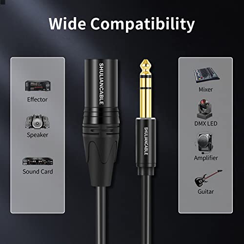 SHULIANCABLE XLR to Jack 6.35 mm, 3-Pin XLR Cable Connection Cable Patch Cable Male to Male for Mixer Microphones, DJ - Image 2