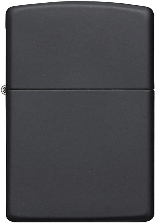 Classic Matte Black Metal Lighter, Refillable, Windproof Flip-Top Design-image-35