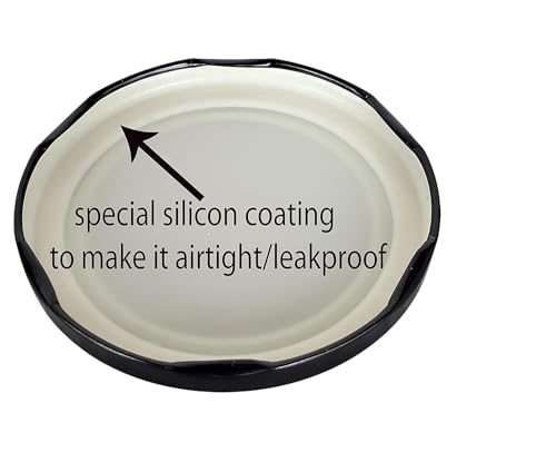 Image of Pure Source India Metal Black Lug Cap Lid for Glass jar, 12 Pieces, 82 mm