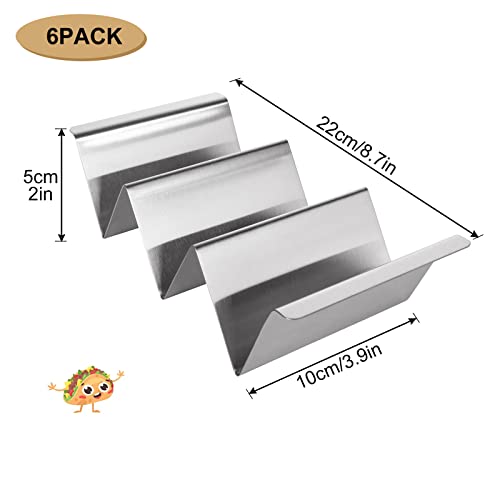 GOYADA 6 Pcs Stainless Steel Taco Holder, Wave Taco Holder Stand Safe for Dishwasher and Oven, Taco Rack Trays for Home Mexican Restaurant Kitchen Cafe Taqueria - Image 2