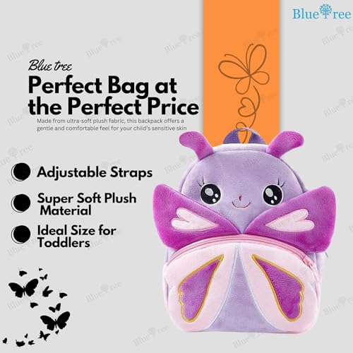 Image of blue tree Cute Kids Backpack Toddler Bag Plush Animal Cartoon Mini Travel Bag for Baby Girl Boy 1-6 Years, Ideal for Gifting for Kids