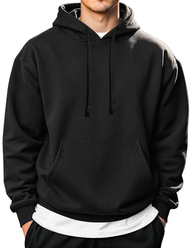 COOFANDY Men's Hooded Pullover Casual Long Sleeve Drawstring Gym Hoodies Sweatshirts with Pocket