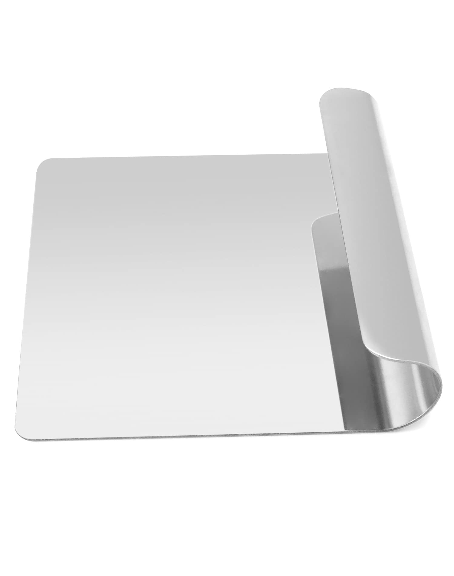 QWORK Pala Per Verdure E Spatola Per Impasto In Acciaio Inox 14x12 Cm – Raschietto Da Cucina Professionale, Lucidatura A Specchio - 3