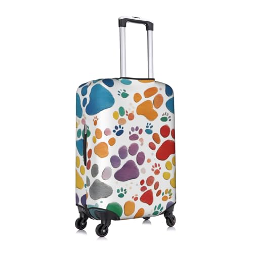 Paw Prints Art 1 Tsa Approved Luggage Cover For 18-32 Inch Suitcases Scratch-Resistant Stretch Luggage Cover3