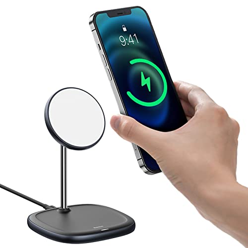 Baseus Magnetic Charger Stand, Fast Wireless Charging Station with USB-A Cable, Mag-Safe Charger Stand Holder for iPhone 13/13 Mini/13Pro/13Pro max/iPhone 12/12 Mini/12Pro max