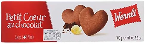 Wernli, Petit Coeur, Chocolate Biscuit, 100 g. [Pack of 1 piece]
