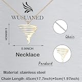 WUSUANED Funny Hurricane Necklace Storm Tornado Chaser Jewelry Hurricane Gift Meteorology Gift (Hurricane Necklace Golden)