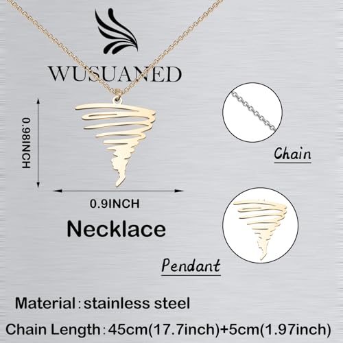 WUSUANED Funny Hurricane Necklace Storm Tornado Chaser Jewelry Hurricane Gift Meteorology Gift (Hurricane Necklace Golden)