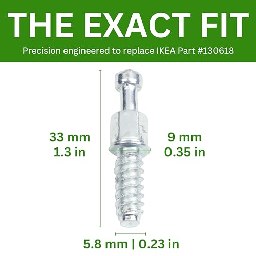 Spare Hardware Parts Nockenschlossschraube, 33 mm, Ersatz für IKEA-Teilenummer 130618, 4 Stück