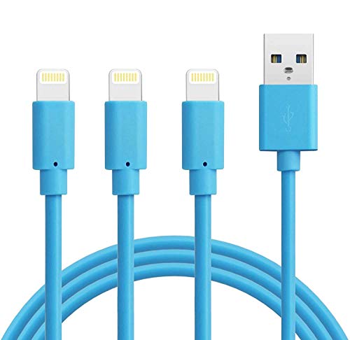 iPhone Charger Lightning Cable, Quntis 3Pack 6.5FT Lightning to USB A Cable MFi Certified Compatible with iPhone Xs Max XR X 8 Plus 7 Plus 6 Plus 5s SE iPad Pro iPod Airpods and More, Blue