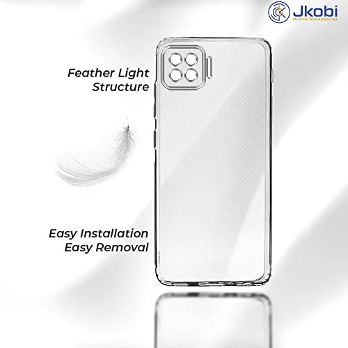 Image of Jkobi Back Cover for Oppo F17 (Silicone Clear Shockproof Case with Camera Protection | Soft and Flexible | Transparent)