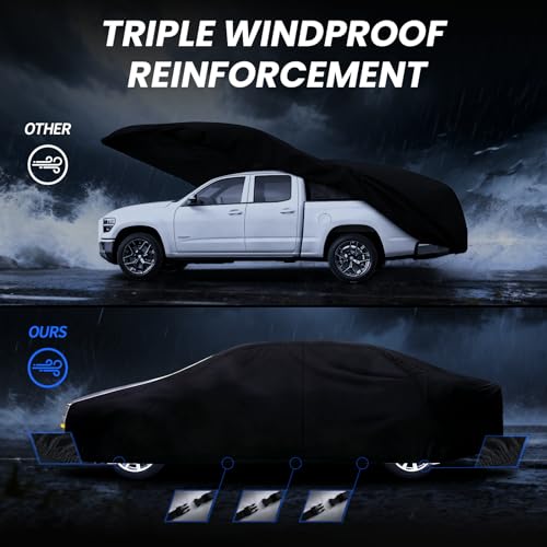 Image of Multi-Layer Car Cover Custom Fit for MG MGB(1962-1981), 100% Waterproof All Weather for Automobiles, Gift with Towel, Heavy Duty Car Covers for Rain Sun UV Protection with Door Zipper