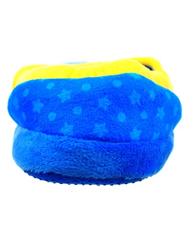 Josmo Kids Boys' Baby Shark Slippers - Baby Shark Plush Slip-On Fuzzy Slippers (Toddler/Little Kid), Size 9/10, Blue/Yellow #TOP2