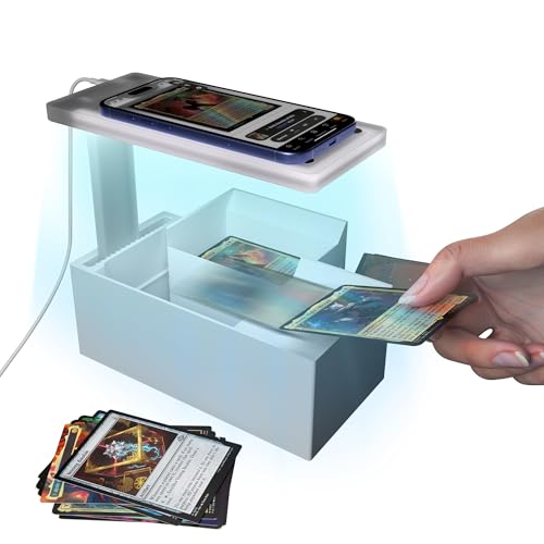 GIBOPOB LED�C���~�l�[�V����MTG�J�[�h�X�L���i�[�X�^���h - 6000K �A���`�O���A�Ɩ��A�d�b�z���_�[&�X�Εt�������o���d�b�X�^���hMTG�A�N�Z�T���[�A���Ȃ��J�[�h��X���[�u�J�[�h�ɑΉ��BManaBox�̂ݗ��p�\