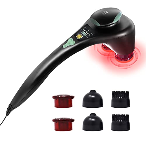 Rilextec Handheld Back Massager with Heat, Back Handheld Massager Deep Tissue with 3 Sets of Dual Pivoting Massage Heads, Ergonomic Electric Back Massager for Neck, Back, Shoulder, Leg & Foot Muscles Rilextec Handheld Back Massager with Heat, Back Handheld Massager Deep Tissue with 3 Sets of Dual Pivoting Massage Heads, Ergonomic Electric Back Massager for Neck, Back, Shoulder, Leg & Foot Muscles