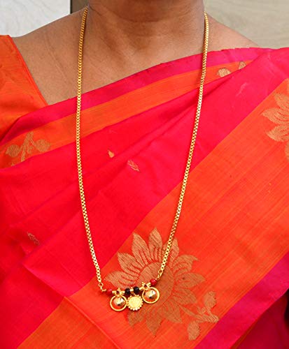 Image of Radha's Creations Golden Brass Mangalsutra Length 30.00 inches for Women