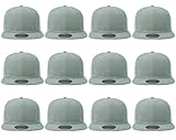 Gelante Plain Blank Flat Brim Adjustable Snapback Baseball Caps Wholesale LOT 12 Pack - 1500 Light Grey