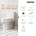 HOROW One-Piece Elongated Toilet, 1.28 GPF High Efficiency, Easy Cleaning Design, Left-Hand Flush Lever, Soft-Close Seat, Compact Modern Bathroom Toilet, 12'' Rough-In, White Ceramic Bowl